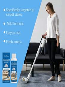 120ml Carpet Cleaner - Effectively Removes Stains, Coffee, Grease From Carpets, Fabrics, Upholstery, Sofa, Car Seats, Cushions. Deep Cleaning, Fabric-, Dry Cleaning Solution For Carpets, Upholstery, Wall Fabrics. Easily Tackles Stubborn Stains Without Water Washing.