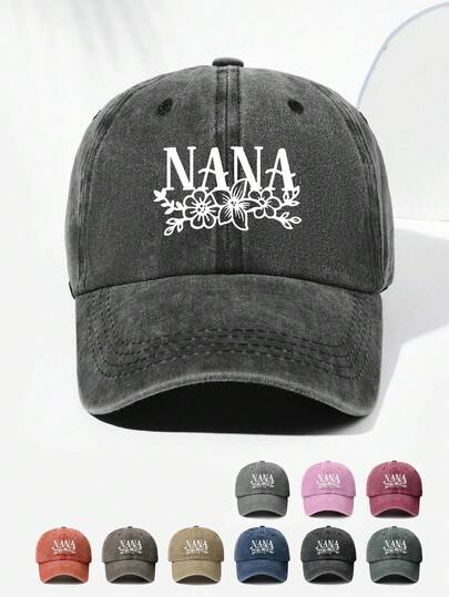1pc Retro NANA Letter Print Baseball Cap, Breathable And Suitable For Outdoor Sports, Hiking, Daily Wear, Adjustable Size, Fashion Versatile Cap, Gift For Holidays,Summer,Beach
