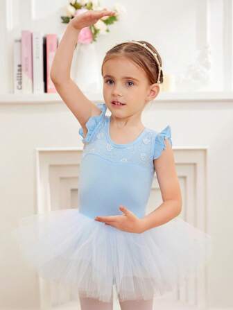 Vestido de leotardo de ballet para niñas, con mangas cortas, ropa de danza para niños, traje de práctica y examen