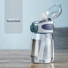 Botella de agua portátil a prueba de fugas - Diseño lindo y compacto para hombres y mujeres, plástico libre de PVC, ideal para actividades al aire libre y viajes. Botella con diseño de escala de tiempo de alta calidad para hombres y mujeres, de plástico transparente a prueba de fugas