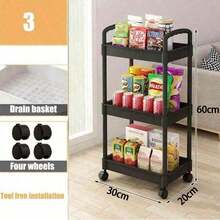 Multi-Layer Mobile Cart Rack For Kitchen, Bedroom, Bathroom - Storage Organizer For Snacks, Towels, Household Items