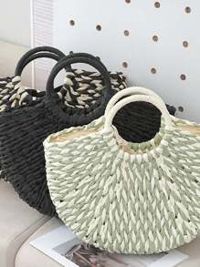Alças de reposição para alças de bolsas DIY, alças circulares, alças planas, alças de resina, bolsas de praia DIY, carteiras decorativas e bolsas de artesanato em crochê