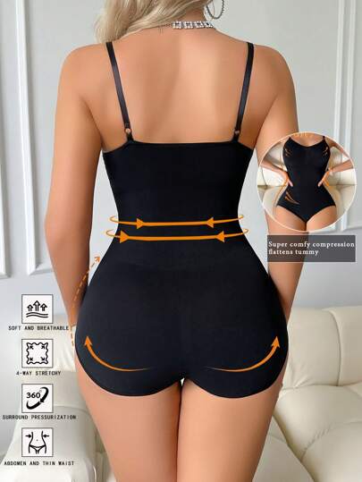 1 pieza Body moldeador de cintura y cadera de mujer de tejido de alta resistencia