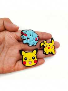 pokemon 11/20/27 Pcs Pokemon Patches Set - Fun DIY Shoe Decors, Unique Multicolored Pikachu Hole Shoe Decorations For Personalized Footwear; Ideal Gift For Pokemon Fans, Party-Goers And Collectors. PVC Soft Gel Cartoon Character 3D Decorations For Phone Cases, Water Bottles, Cute Anime Decors, Birthday Gift For Girlfriend (No Adhesive On Back)