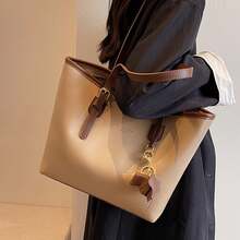 High-End Shoulder Bag, Women's Commuter Tote With Layered Design For Enhanced Organization - Khaki - View 1