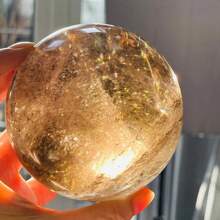 1pc Extraordinary And Rare Stunning Smoky Citrine Sphere, Featuring Beautiful Translucency With Rainbows, A Rainbow Aperture, Ideal For High-End Jewelry Creation, Perfect For Home Decor Art, And Unique Gifts For Christmas, Thanksgiving