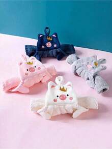 1pc Cute Pink Pig Design Hand Towel, Hanging Absorbent Cloth Rags Home & Bathroom Use Home Bathroom Decor Fall Decor Back To School - Nhiều màu - Xem 5
