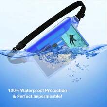 AiRunTech Waterproof Pouch With Waist Strap | Beach Accessories Best Way To Keep Your Phone And Valuables Safe And Dry | Perfect For Boating Swimming Snorkeling Kayaking Beach Pool