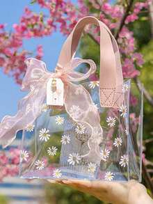 20 pezzi/1 pezzo Sacchetti regalo con margherite, sacchetti per confezione di abbigliamento, sacchetti della spesa, sacchetti per feste, sacchetti portatili in PVC trasparente, borse cosmetiche, sacchetti per confezione di abbigliamento, sacchetti regalo per feste di compleanno e matrimoni, borse tote fatte a mano, bomboniere per feste, decorazioni per compleanni, decorazioni per bomboniere, decorazioni per matrimoni, articoli essenziali per vacanze, contenitori da cucina, regali per gli ospiti del matrimonio, regali personalizzati, San Valentino, articoli essenziali per matrimoni, regali per damigelle, regali per donne, bomboniere per gli ospiti del matrimonio - Rosa - Visualizzare 2