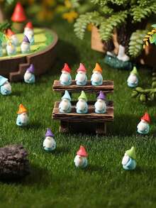 5/10/20/50pcs Mini Resin Gnomes Statues Ornaments,Cute Fairy Miniature Gnome Figurines For Miniature Garden, Glass Container, Potted Plant Decor, Micro Landscape Craft, Garden Decoration, Car Interior Accessories,Mother's Day, Graduation, Birthday Party Gifts (Random Color)