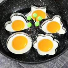 1/4pcs, Egg Mold, Egg Ring Mold, Omelette Mold, DIY Omelette Mold, Creative Egg Mold, Cute Egg Mold, Egg Ring Mold For Cooking, Stainless Steel Ring Mold, Bread Mold, Kitchen Accessories