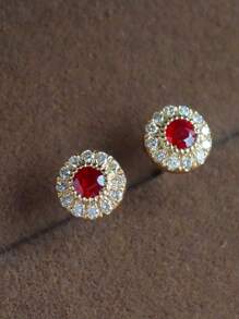 2pcs S925 Sterling Silver Original Versatile Ins Style Bicolor Luxury Cubic Zirconia C-Shape Stud Earrings, Suitable For Women's Daily Wear, Holiday And Party, Jewelry Gift