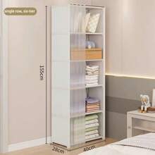 1pc Multipurpose Bookshelf Storage Cabinet, Home Use, Multi-Tier Assemble Combination Bookcase, Minimalistic Bedside Shelf