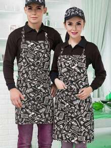 Delantales de cocina de restaurante para uso comercial y doméstico, servicio de alimentación, cafetería, hotel, personal de servicio y chef, diseño unisex