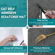 Anti Cat Scratch Sofa Cat Crawling Mat Grinding Climbing Frame Sofa Protection Self-Adhesive Carpet Furniture Protector Cats Scratch Board Cats Toys/Cat Scratching Post Wall Sticker Design, Multifunctional Cat Scratching Pad For Cats - Indoor Play And Scratching, Sofa And Furniture Protector - Perfect Gift For Cat Owners1pcs