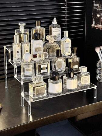 Acrylic Cosmetics Fragrance Display Stand, Tiered Multifunctional Desktop Organizer Rack For Skincare, Candle, Cupcake, And Other Small Items