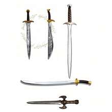 1把手持仿真剑，PU材质，剑型模型，道具武器，适用于万圣节服装、舞台表演、影视动画模拟、角色扮演，无害仿真武器