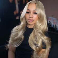 Ash Blonde Wigs Human Hair 13X6 HD Lace Front Wigs 180 Density PrePlucked Glueless Wigs For Women Transparent Ash Blonde Body Wave Wigs - Blonde - View 3