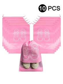 1/5/10个装鞋子收纳袋，带绳无纺布鞋袋，旅行便携防水鞋袋，多功能收纳袋，鞋子整理袋，男女通用旅行用品、家居收纳整理用品，旅行整理抽绳鞋袋，鞋套，防尘，女士收纳袋，旅行必备，邮轮必备，度假必备