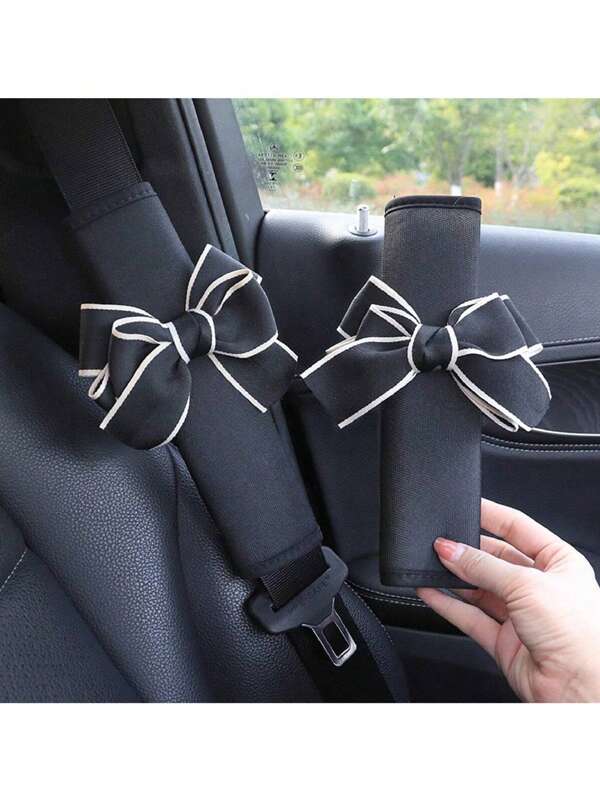 2pcs Full Shoulder Protector, Summer Cartoon Cute Pair, Extended Car Decoration Kit, Car Interior