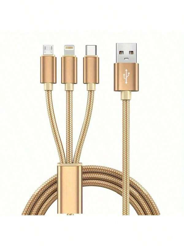 Cabo de carregamento USB 3 em 1 trançado em nylon, cabo conector universal USB para Lightning/Tipo C/Micro USB de carregamento rápido, redondo fosco de 36 V macho para macho, compatível com transmissão de dados, saída de 10-20 W para iPhone e muito mais. Cabo de dados USB 3 em 1 para carregamento rápido, cabo de carregamento rápido USB múltiplo colorido, cabo de microcarregador Tipo C, cabo de dados de carregamento super rápido, adequado para iPhone, telefones Tipo C e Android. Compatível com iPhone, Android, câmera e adaptador universal para MP3.