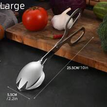 1pc Stainless Steel Salad Tongs/Cooking Tongs, Food Tongs, Serving Tongs, Cake Tongs, Buffet Snack Tongs, Bread Baking Tongs, Grill Tongs For Cooking, Serving, Grilling, Buffet, Salad | Kitchen Gadgets, Kitchen Accessories, Restaurant Service, Tableware
