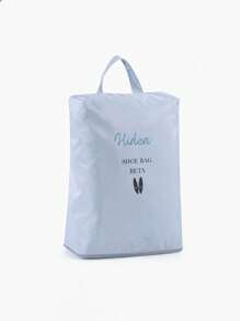 1 pièce Sac de rangement pour chaussures personnalisé avec broderie, sac de voyage portable grande capacité pour chaussures, organiseur de chaussures pour voyage d'affaires et vacances, couvre-chaussures de sport et de pantoufles, sac à chaussures imperméable, anti-poussière et anti-humidité, sac à chaussures dédié au fitness et aux voyages, convient pour un usage quotidien, cadeau pour la famille, les amis, la mère, le père, convient pour la fête des mères, la fête des pères, la Saint-Valentin, la fête des infirmières, Noël, cadeau d'anniversaire personnalisé