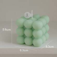 1pc Bubble Cube Shaped Decorative Smokeless Scented Candle, Household Bedroom Decoration,Gifts Birthday Graduation,Gifts