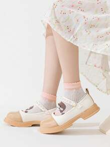5 Pairs Of 1-16 Year Old Girls' Spring And Summer Mesh Socks, Short Socks, Comfortable, Breathable, Student Socks, Floral, Cute