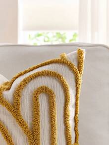 1 件/2 件套半圆形几何图案枕套，帆布圆形天鹅绒刺绣精制方形靠垫套，适用于卧室、客厅、沙发、庭院、花园装饰的日常使用，不含芯 30*50cm 45*45cm，秋季装饰，秋季装饰，房间装饰