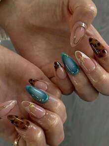 24Pcs Long Almond 3D Gel Nails Makes Bow With Pearls Design French Tip Press On Nails Almonds Fit Perfectly Acrylic False Nails Set, Include: 1Pc Jelly Glue And 1Pc Nail File, For Woman & Girl For Daily Wear And Party Use Nail Supplies Nails - Multicolor - View 7