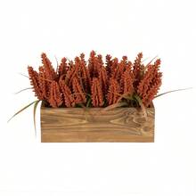 Planta De Bayas Artificiales De 9 En Macetero De Madera Marron De Design Ovation