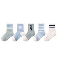 5 Pairs Of Spring And Summer Mesh Socks For Girls Aged 4-16, Breathable, Soft, Student Socks, Sports Socks