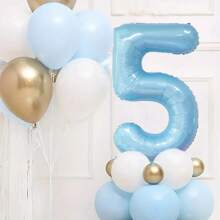 23pcs/Set Blue Pink Crown Number 1 To 9 Balloons Upright 1st Birthday Party Decorations Baby Shower Balloon