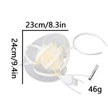 1pc Royal Blue Fascinator Hat With Feathers, Mesh Veil For Women, Suitable For Horse Racing, Wedding, Party Elegant Valentine's Day Accessories - Royal Blue - View 5