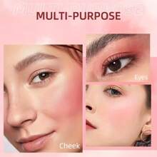 1pc 3-Color Natural Matte Blush Palette: Nude, Natural Matte Apricot, Natural Matte Tea Rose Color Blush
