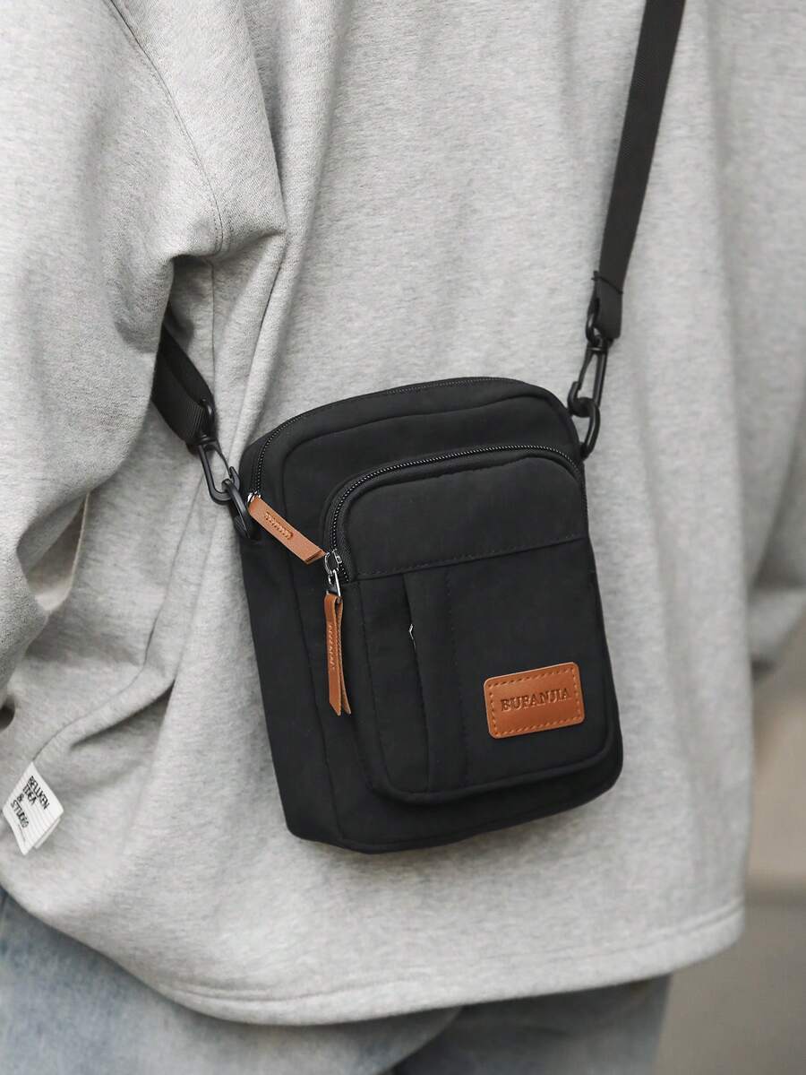Small Niche Design Waterproof Cloth Mobile Phone Bag New Korean Version Fashionable Versatile Shoulder Bag - Black - View 1