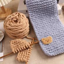 6 écheveaux de laine + 1 accessoire ours Écharpe faite main DIY Laine chenille avec petit ours, laine épaisse en pack, cadeau pour lui/elle