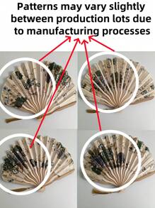 1/2Pcs Chinese Classical Folding Fans - Handheld Mother-Of-Pearl Shell Fans For Women, Traditional Cooling Accessories For Summer/Hotels/Wedding Decor, Vintage Cultural Gift Pearl Of The East Screened Chinese Landscape Art