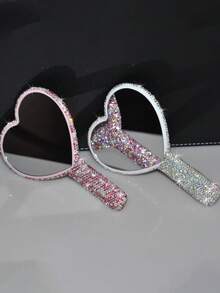 1 件创意心形水晶装饰化妆镜，公主化妆镜 - 彩色 - 查看 8