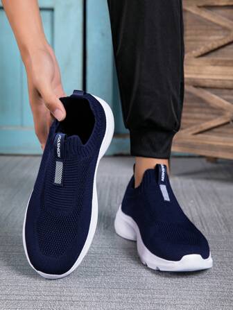 Plus Size Men's Casual Breathable Sports Running Shoes, Summer Mesh Fabric