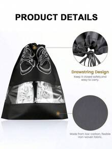 1/5/10个装鞋子收纳袋，带绳无纺布鞋袋，旅行便携防水鞋袋，多功能收纳袋，鞋子整理袋，男女通用旅行用品、家居收纳整理用品，旅行整理抽绳鞋袋，鞋套，防尘，女士收纳袋，旅行必备，邮轮必备，度假必备