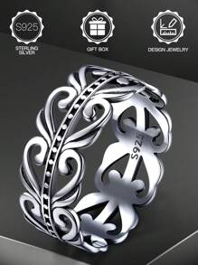1 pieza Anillo de plata de ley S925 con diseño de nudo celta en forma de corazón, que simboliza el amor eterno, apto para uso diario, Día de San Valentín, Día de la Madre, festival de música, regalo de cumpleaños, viene con caja de regalo