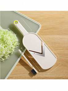 1 pieza Cortador y picador de vegetales de acero inoxidable, cortador de vegetales y frutas, cortador de vegetales multifuncional de plástico para col, cebolla, etc., cortador manual de alimentos de hoja recta, herramienta de cocina duradera - Multicolor - Ver 9