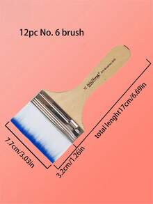 1pc/3pcs Nylon Wide Brush, Wooden Handle, Acrylic Canvas, Oil Painting Brush, Watercolor Brush, Art Stationery, Large Nylon Bristle Brush, Painting Brush, Painting Bristle Brush, Large Row Brush, School Art Painting, Doodle And Coloring Brush, Watercolor And Acrylic Oil Painting Nylon Row Brush, Painting Auxiliary Tools, Wall Painting Tools - Multicolor - View 14