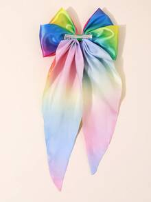 1 件彩虹渐变长尾发夹，适合女孩、骄傲蝴蝶结鳄鱼夹、优雅发夹、幼儿女孩马尾发夹、生日婚礼夏季夏威夷海滩派对发夹礼物、儿童发饰。 - 彩色 - 查看 6