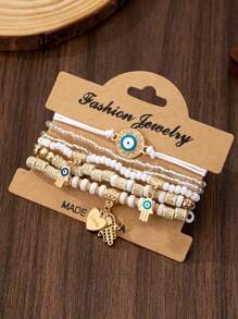 6pcs/Set Exotic Style Bracelets For Women, Suitable For Daily Casual, Party Wearing