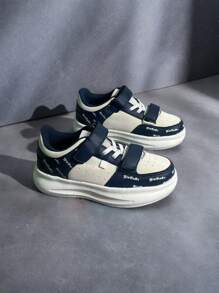 Zapatillas unisex, zapatos escolares para niños, zapatos deportivos casuales de estudiante, zapatos deportivos de color de contraste para actividades al aire libre, antideslizantes, zapatos para correr