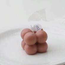 1pc Bubble Cube Shaped Decorative Smokeless Scented Candle, Household Bedroom Decoration,Gifts Birthday Graduation,Gifts