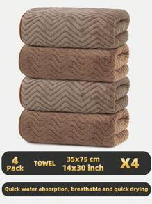 4 Pcs/Set Face Towels/Bath Towels Assorted Plain & Printed, Soft & Absorbent, Quick Drying, Suitable For Bathing, Washing Face, Bathroom, Hotel, Outdoor And Other Occasions Back To School For Beauty Salon Home Bathroom Shower Towels For Beaty Salon, Hotel Sports,Home Essentials, Towel, Skin Care